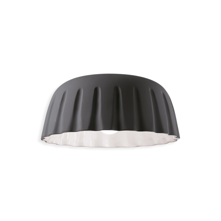 Ferro Luce Madame Grès C2572 Anthracite – Κεραμική Πλαφονιέρα σε Ματ Ανθρακί με Λευκό Εσωτερικό